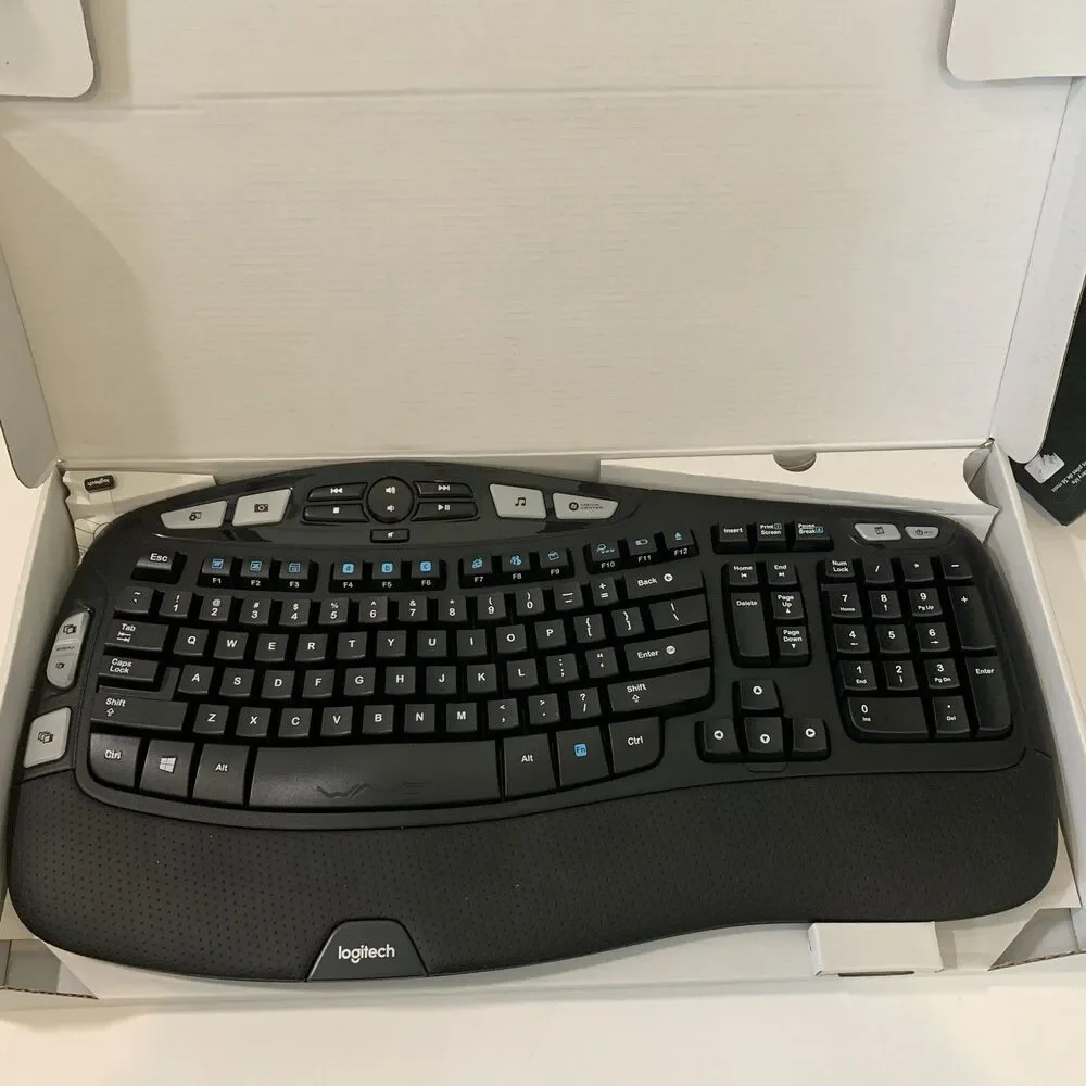 Logitech K350 Wireless Comfort Wave Ergonomic Keyboard Dongle USB *FOR PARTS*